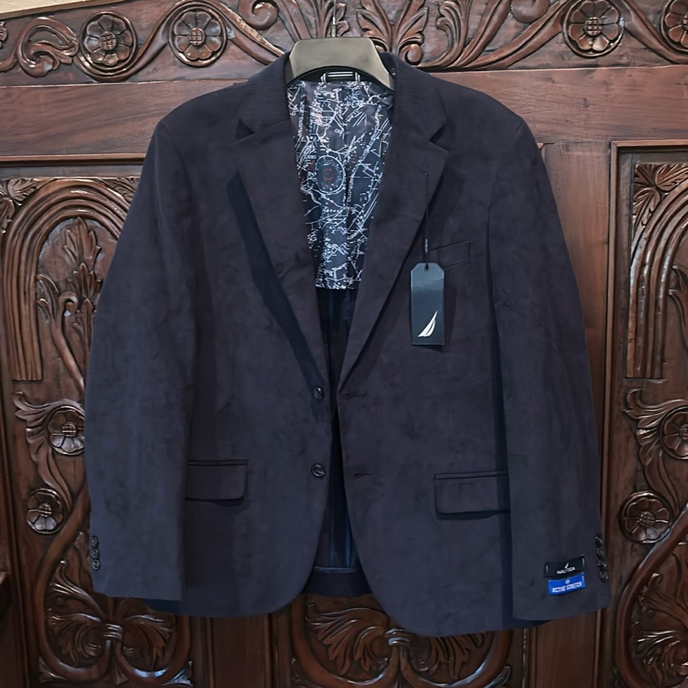 Men's Nautica Navy blue 2 button corduroy blazer, NWT 40S